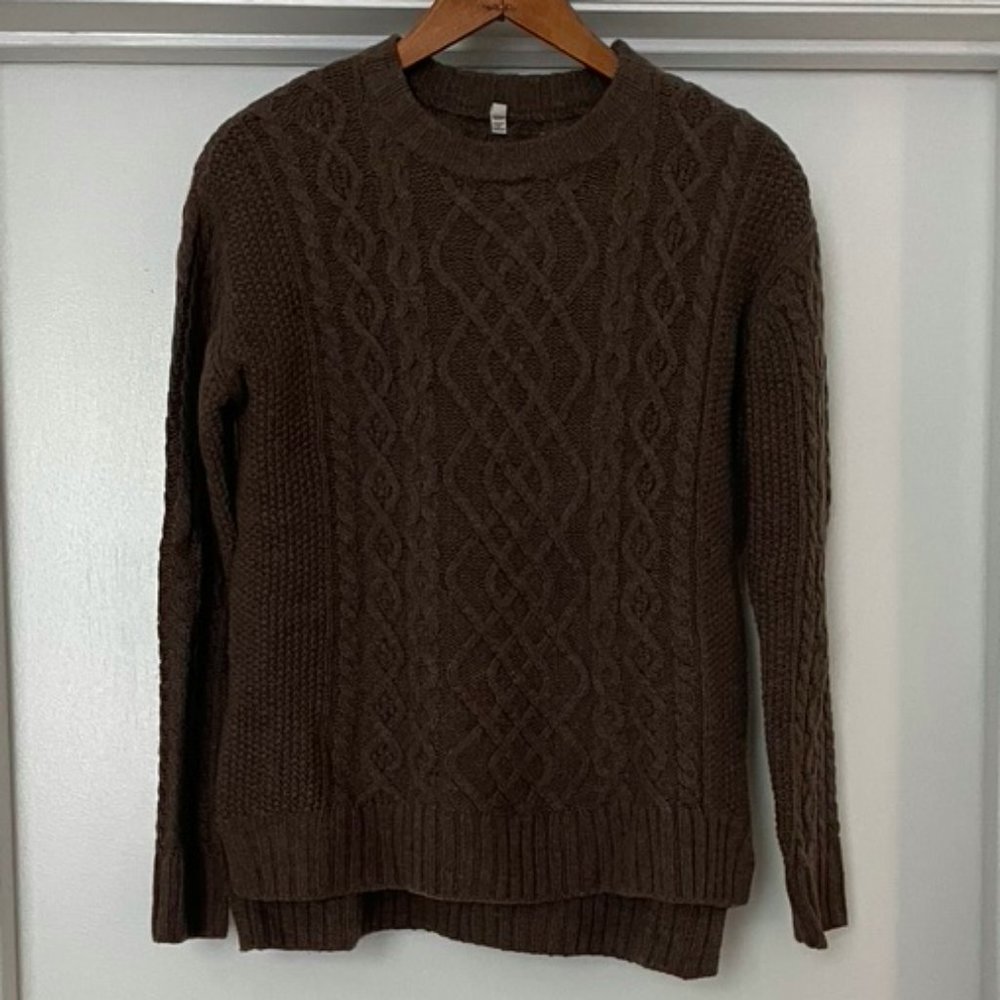 Muji Wool Cable-Knit Fisherman Sweater
